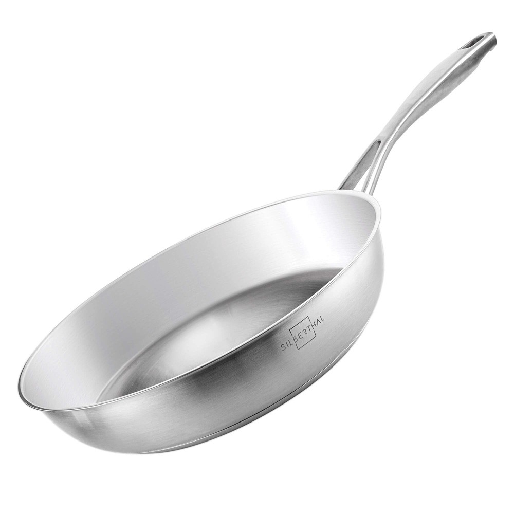 SILBERTHAL Edelstahl Pfanne Unbeschichtet - Induktion - Profi Bratpfanne 28cm -