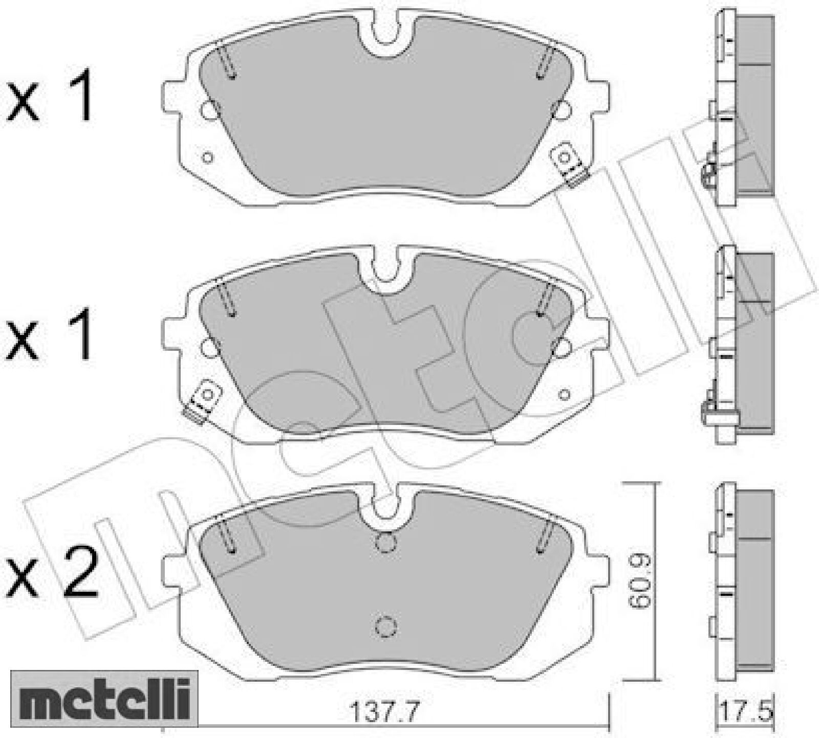 metelli 22-1370-0 Bremsbelagsatz für Scheibenbremse Bremsbelagsatz für Hyundai