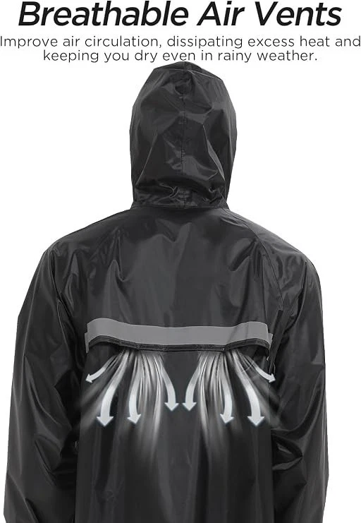 Chaqueta Para Hombre Impermeable Para Lluvia Chubasquero Con Capucha Moda Casual image 2