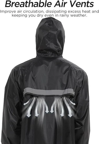 Chaqueta Para Hombre Impermeable Para Lluvia Chubasquero Con Capucha Moda Casual image 2