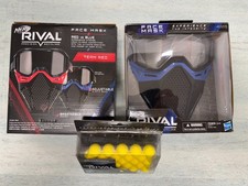 Nerf Rival Precision Team Red  Blue Face Mask Bundle PLUS High Impact Rounds