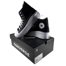 NEW in BOX Converse Move Hi Womens Sz 9 Black Canvas Platform Sneakers 568497C