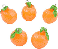 100Pcs Cute 3D Orange Fruit Dangle Charms Handmade Resin Imitation Food Charms f
