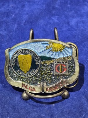 Vintage NCGA Funks G Corn Utilization Project Belt Buckle Great American Belt Bu