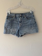 Old Navy Shorts Girls 16 Plus Adjustable Waist Blue Denim High Rise Raw Hem