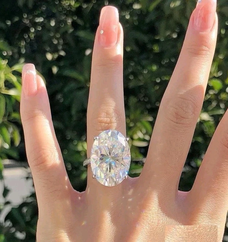 RARE 32 Ct Certified Treated Off White Diamond Engagement Ring In 925 Silver - Image 4 of 4