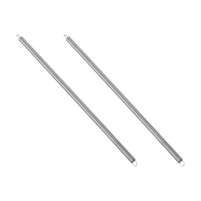 Extension Spring, 2pcs Wire Diameter 0.02'', OD 0.24'', Free Length 8'', Silver