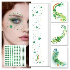 EMOME St Patrick Day Accessories, St Patrick's Day Glitter Shamrock Face Tattoo