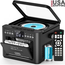 Boombox CD and Cassette Player Combo 5000mAh Rechargable CD Player Boombox New