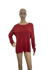 The Talbots Tee Women’s Size Large Long Sleeve Round Neck Tee Rust Red