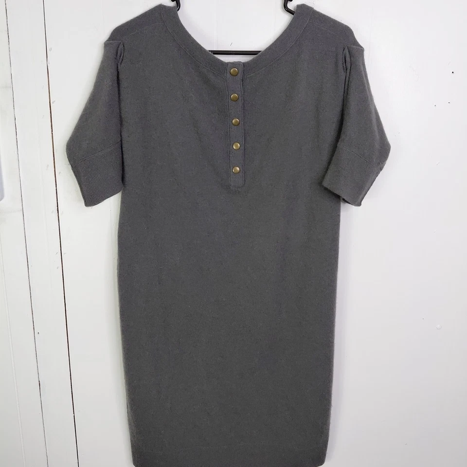 Calypso St Barth Dress Womens XS Cashmere Short Sleeve Gray Super Soft Comfy - Image 2 of 4
