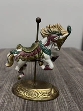 House of Lloyd Christmas Around the World Jeweled Carousel Horse Red Green Yule