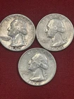 1950's Washington silver quarters lot of 3