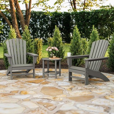 Grant Park Slate Grey 3-Piece Plastic Traditional Curveback