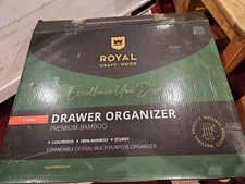 New Royal Craft Wood Premium Bamboo Expandable Drawer Organizer Natural (9 Slots