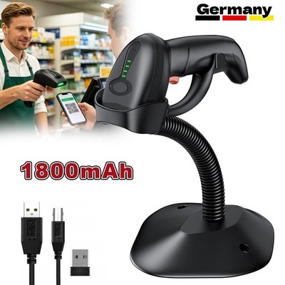 Handheld Barcode Scanner 1D 2D QR DataMatrix mit Ladestation 100m Reichweite