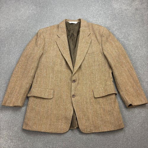 Land's End, Lands End Harris Tweed Jacket Adult 42R Brown Country Hunting Outdoor Blazer Men