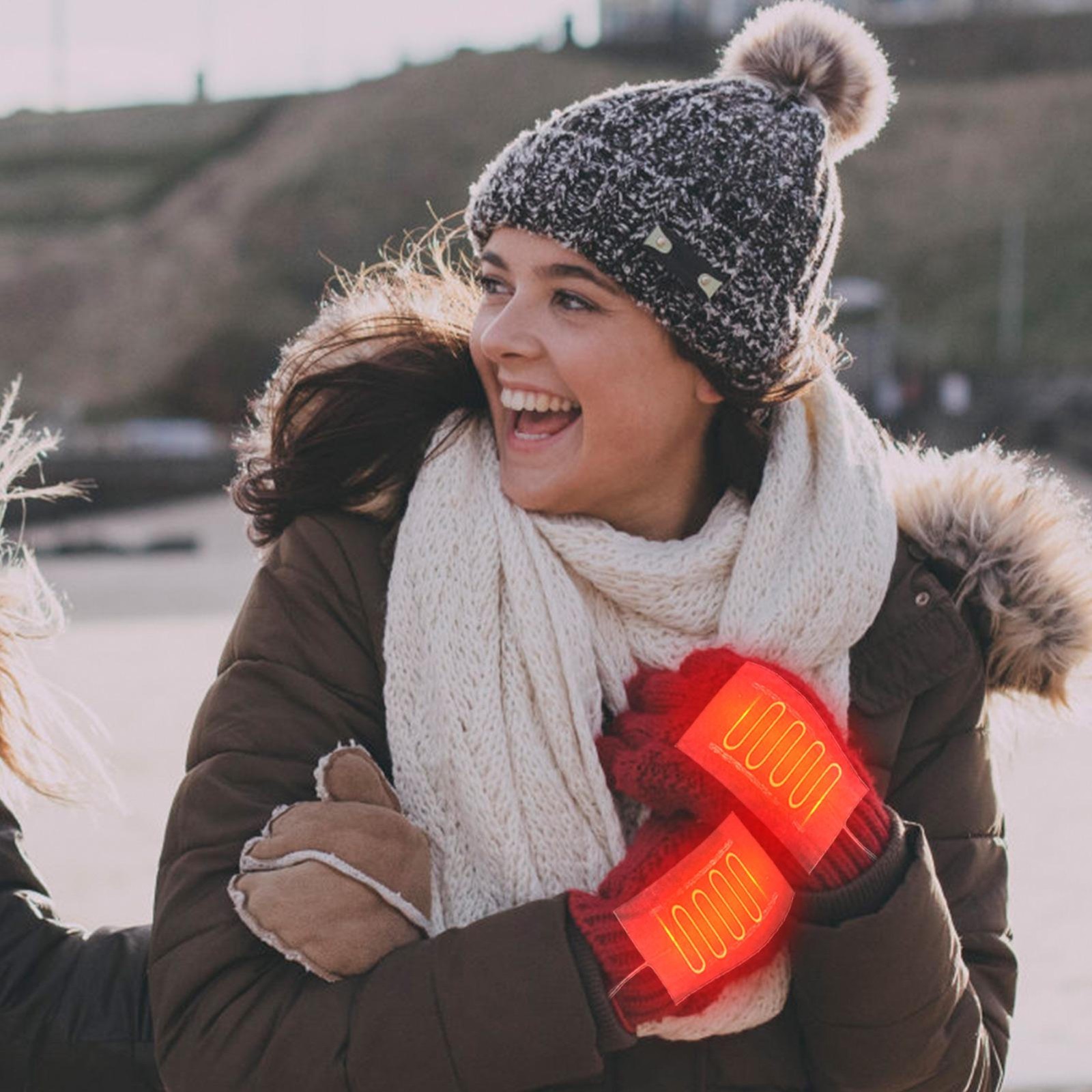 2 In 1 Heated Pad Glove Usb Electric Heating Pad For Cold Winter Outdoor 