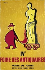 14083.Wall Decor Poster.Vintage Interior Art.French Antique Fair Antiquaires Ad