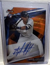 2018 Topps Finest Miguel Andujar Rookie Orange On Card Auto #’d 03/25 . rookie card picture