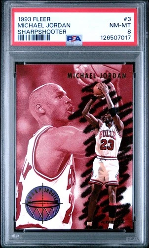 1993 FLEER SHARPSHOOTER #3 MICHAEL JORDAN PSA 8