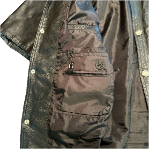 Men's 2XL-XELEMENT Leather Motorcycle Jacket Biker Short Sleeve Buffalo Black - Picture 4 of 16