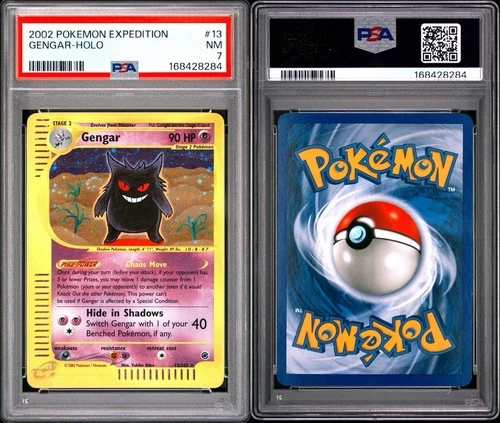 Pokemon Gengar Expedition Holo Rare #13 PSA 7 Near Mint SWIRL Regrade Potential