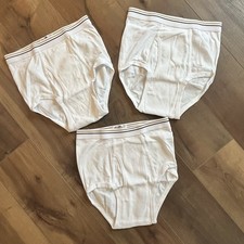 Vintage Stafford Full Cut Briefs 100 Cotton New White Mens Size 32 Lot Of 3