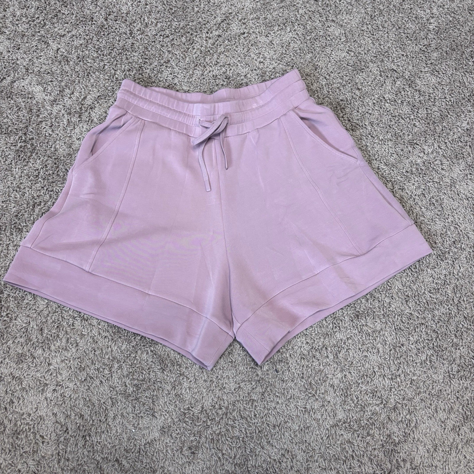 Varley DOUBLESOFT adler high rise short  5.5 women’s M pink drawstring elastic