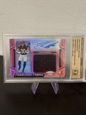 2023 Certified Freshman Fabric Signatures Chase Brown Mirror Pink /299 RC Rpa