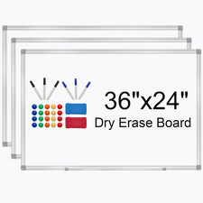 Magnetic Whiteboard Set - 3' x 2' Dry Erase Board with Markers, Magnets Eraser