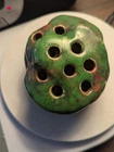 Weller  1920s Vintage Art Pottery Green Ceramic Flower Frog