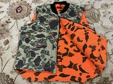 Vintage Walls Reversible Insulated Vest Duck Camo/Blaze Orange Men's USA Made XL