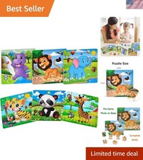Portable Wooden Animal Puzzles for Toddlers Safe and Engaging Learning Set
