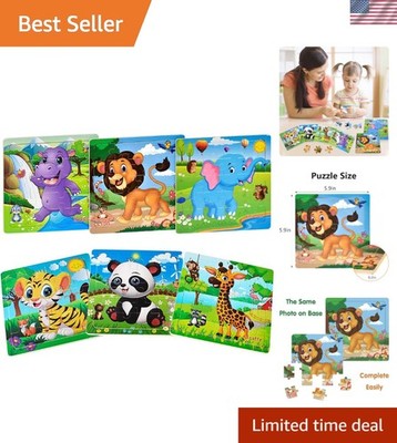 Portable Wooden Animal Puzzles for Toddlers   Safe and Engaging Learning Set