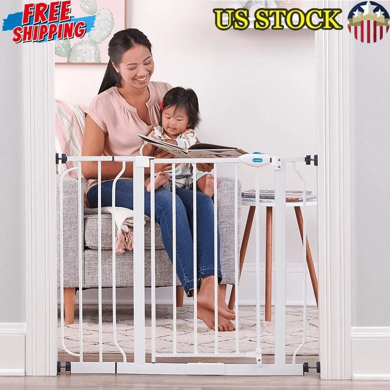 Extra Wide Baby Gate Walk Through Door Adjustable Safety 29-38.5 Inches New