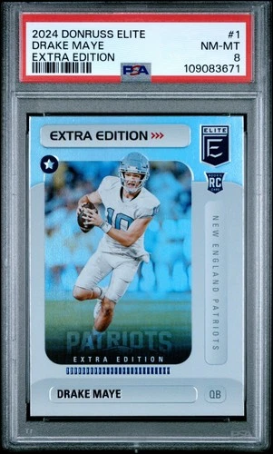 2024 Elite Extra Edition Drake Maye RC PSA 8 New England Patriots #1