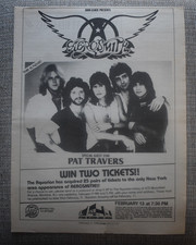 Aerosmith original full page NJ concert  ad music trade newspaper  1983