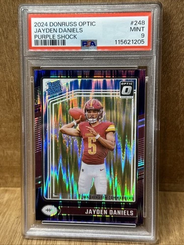 2024 Panini Donruss Optic - Rated Rookie Jayden Daniels #248 Purple Shock PSA