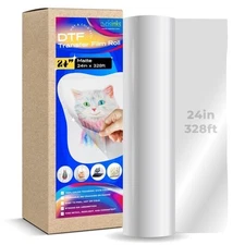 60cmx100m Hot/Cold Peel DTF Film Roll Sublimation PET Heat Transfer Paper