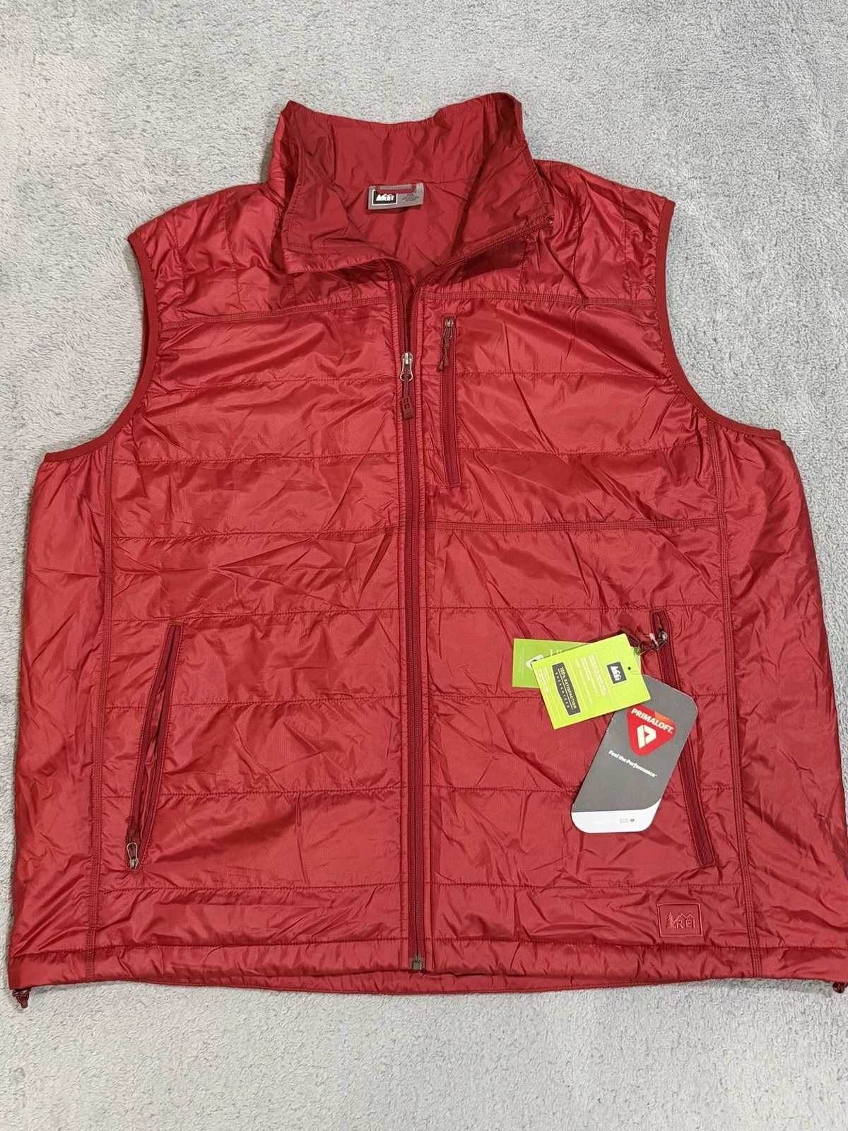 REI Revelcloud Primaloft Vest Men’s 2XL Deep Red Insulated Quilted Full Zip