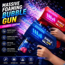 Kids Bubble Gun Toy Automatic Bubble Machine Glowing Outdoor Party Toy