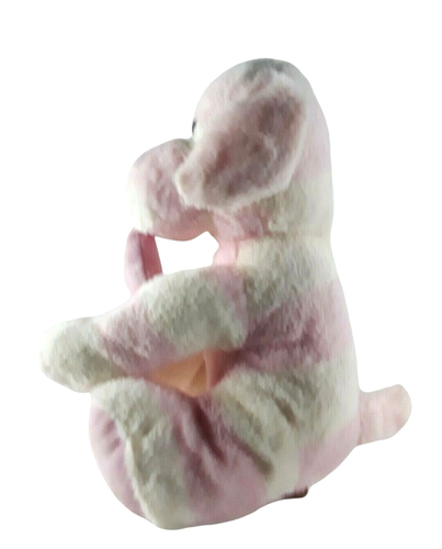 Kellytoy Puppy Plush Pink and White Banded With Love Pillow Toy 10" Sitting - Picture 3 of 6