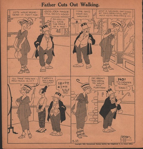 Bringing Up Father - 1919 - Cartoon Page - But It's A Valuable Memory - Father  - Imagen 1 de 2