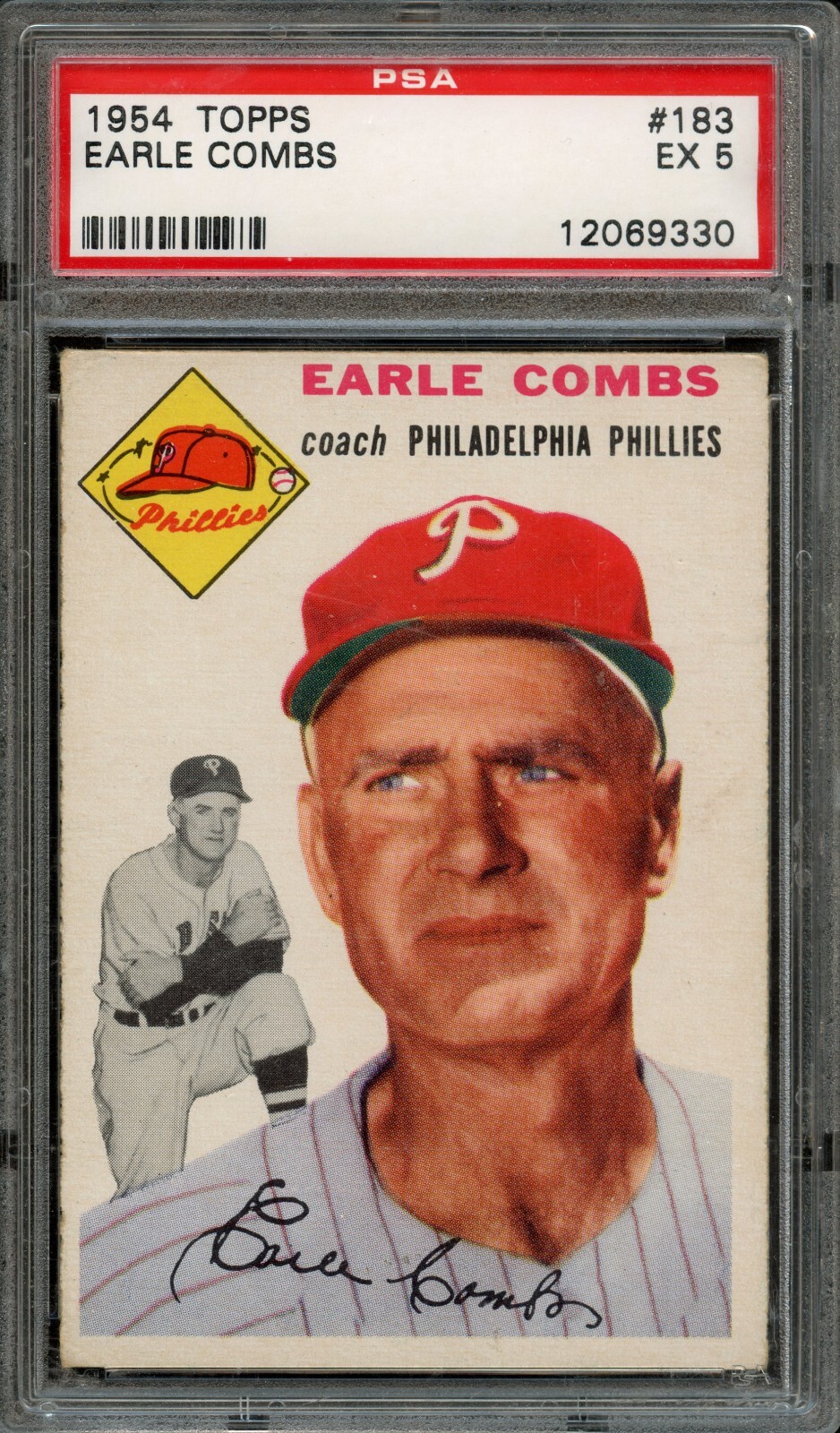 BB - 1954 Topps - #183 - Earle Combs - PSA 5 - EX