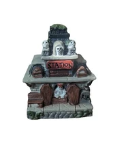 Spooky Station Haunted Halloween Porcelain Figurine
