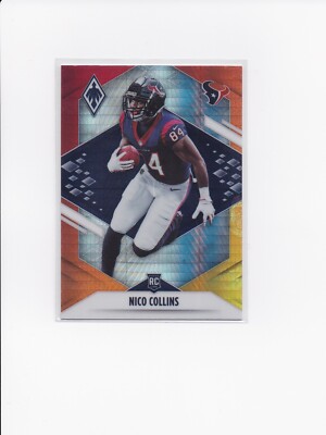 2021 Panini Phoenix Football Nico Collins RC #127 Rookie Fire Burst Texans *READ