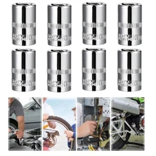 4/8Pcs 1/4" Drive 6 Point Shallow Socket Drives DIY Repair Tool Extension Bar