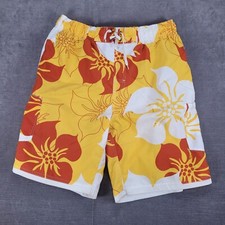 Nike Y2K Floral Swim Trunks Hawaiian Yellow Orange White Mens Medium M