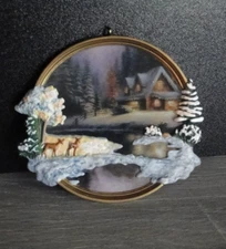 Hallmark Keepsake Christmas Ornament 2002 - Thomas Kincade Deer Creek Cottage